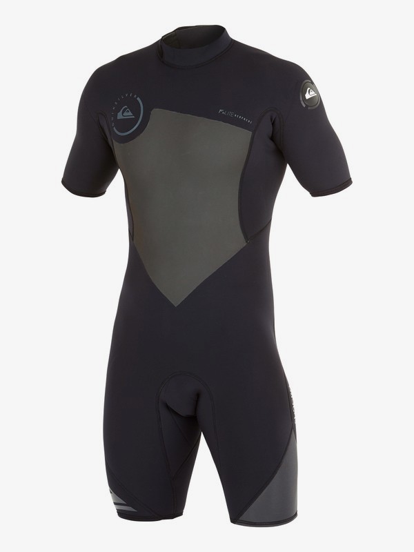 quiksilver, Syncro Flatlock 2/2mm - Back Zip Short Sleeve Springsuit, BLACK/ GRAPHITE (xkkk) 0 Syncro Flatlock 2/2mm - Back Zip Short Sleeve Springsuit Black AQYW503005 Quiksilver