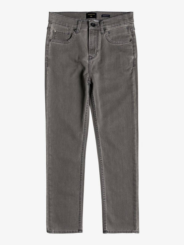 quiksilver, Ibaraki Cement Wash - Straight Fit Ankle Length Jeans for Boys 8-16, CEMENT WASH (kzew) 0 Ibaraki Cement Wash - Straight Fit Ankle Length Jeans for Boys 8-16 Black EQBDP03152 Quiksilver