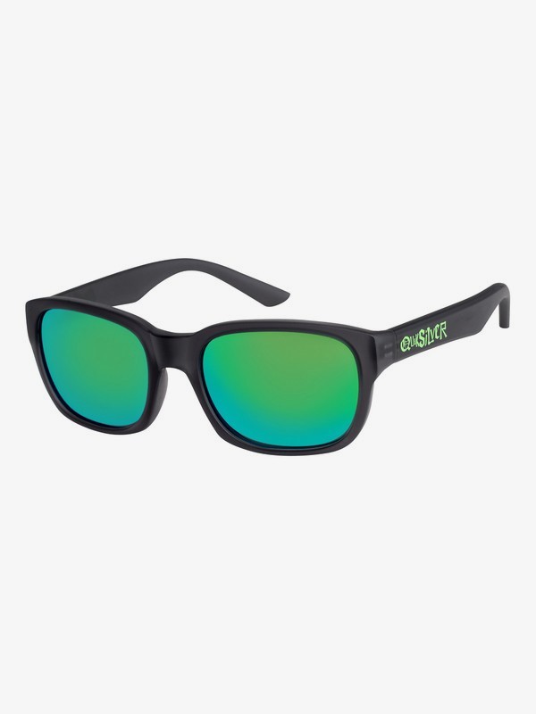 quiksilver, Salty - Gafas de Sol para Chicos 3-7, MATTE CRYSTAL SMOKE/FLASHGREEN (xssg) 0 Salty - Gafas de Sol para Chicos 3-7 Gris EQBEY03000 Quiksilver