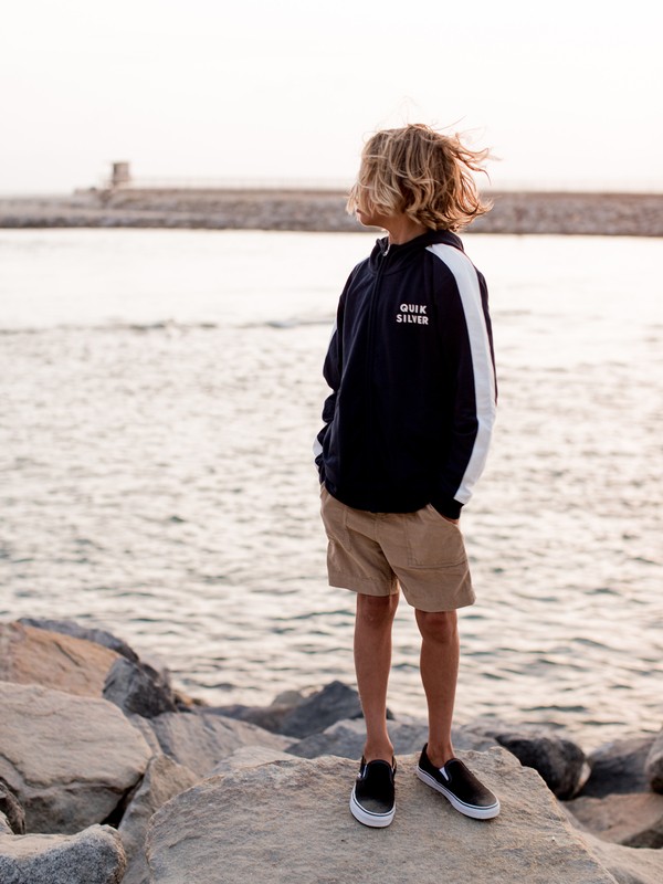 quiksilver, Bun Bury - Sudadera con Capucha y Cremallera para Chicos 8-16, NAVY BLAZER (byj0) 0 Bun Bury - Sudadera con Capucha y Cremallera para Chicos 8-16 Azul EQBFT03492 Quiksilver