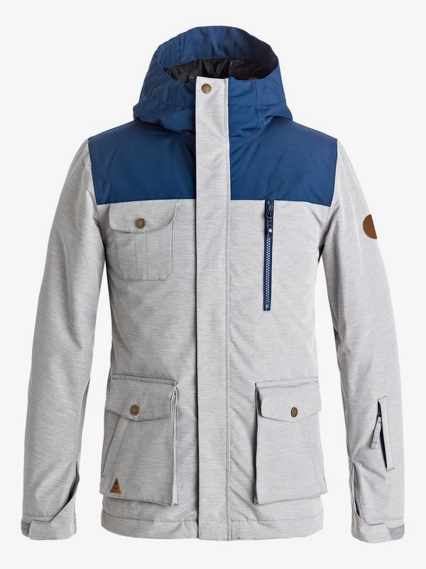 quiksilver, Raft - Chaqueta Para Nieve para Chicos 8-16, GREY HEATHER (kpgh) 0 Raft - Chaqueta Para Nieve para Chicos 8-16 Negro EQBTJ03056 Quiksilver