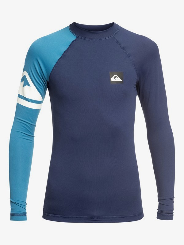 quiksilver, Active - Licra de Manga Larga con Protección Solar UPF 50 para Chicos 8-16, MEDIEVAL BLUE (bte0) 0 Active - Licra de Manga Larga con Protección Solar UPF 50 para Chicos 8-16 Azul EQBWR03081 Quiksilver