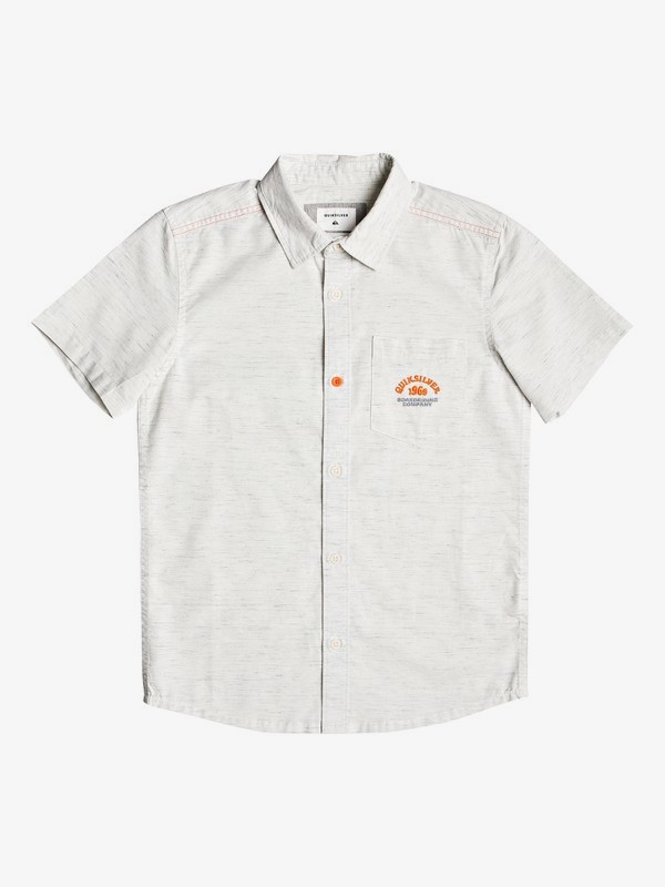 quiksilver, Wild Aqua - Camisa de Manga Corta para Chicos 8-16, GARDENIA (wby0) 0 Wild Aqua - Camisa de Manga Corta para Chicos 8-16 Blanco EQBWT03243 Quiksilver
