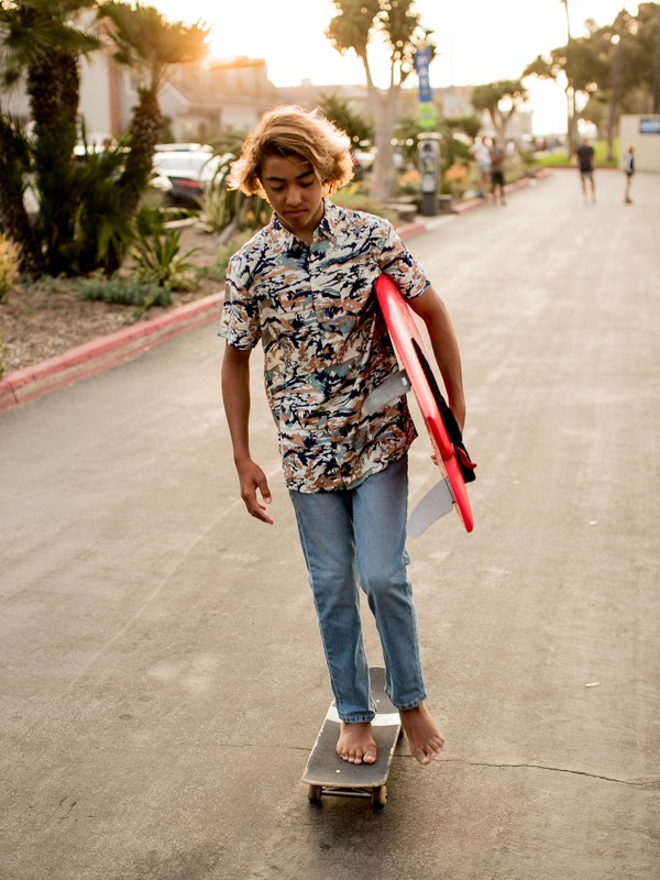 quiksilver, Mercury Cafe - Short Sleeve Shirt for Boys 8-16, STORMY SEA MERCURY CAFE (blh6) 0 Mercury Cafe - Short Sleeve Shirt for Boys 8-16 Blue EQBWT03245 Quiksilver