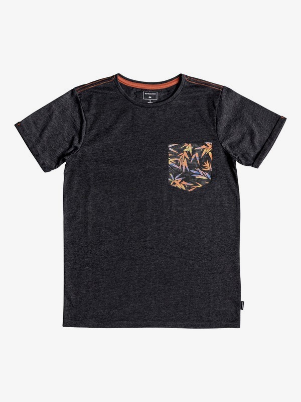 quiksilver, Stay - Camiseta para Chicos 8-16, DARK GREY HEATHER (krph) 0 Stay - Camiseta para Chicos 8-16 Negro EQBZT03776 Quiksilver