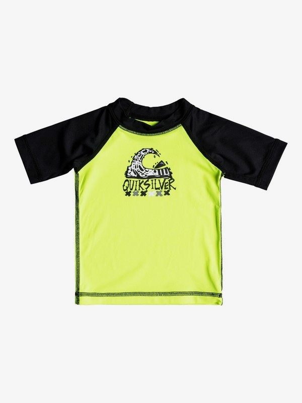 quiksilver, Bubble Dream - Lycra manches courtes UPF 50 pour Bebés, SAFTEY YELLOW/BLACK (xggk) 0 Bubble Dream - Lycra manches courtes UPF 50 pour Bebés Vert EQIWR03014 Quiksilver