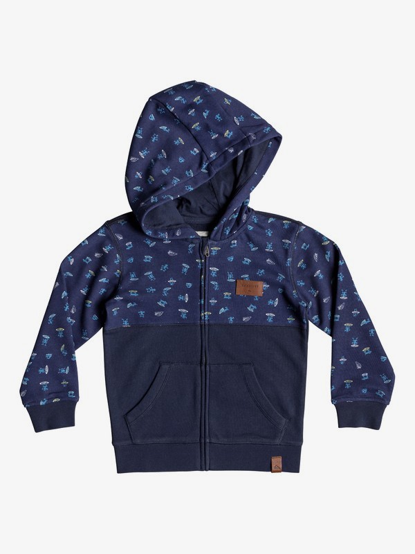 quiksilver, Big 2 Do - Sudadera con Capucha y Cremallera para Chicos 2-7, MEDIEVAL BLUE (bte0) 0 Big 2 Do - Sudadera con Capucha y Cremallera para Chicos 2-7 Azul EQKFT03276 Quiksilver