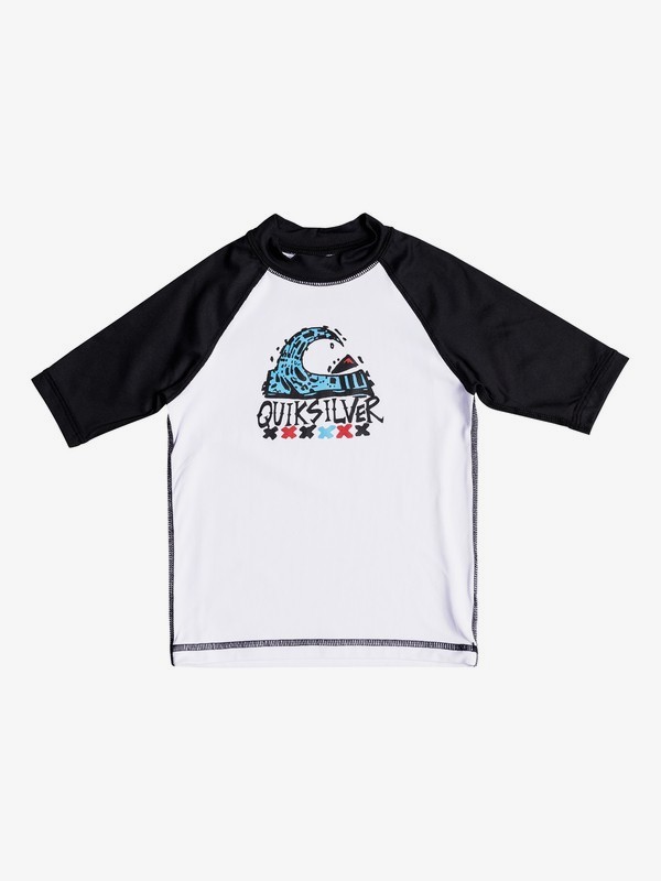 quiksilver, Bubble Dream - Licra de Manga Corta con Protección Solar UPF 50 para Chicos 2-7, WHITE/BLACK (xwwk) 0 Bubble Dream - Licra de Manga Corta con Protección Solar UPF 50 para Chicos 2-7 Blanco EQKWR03024 Quiksilver