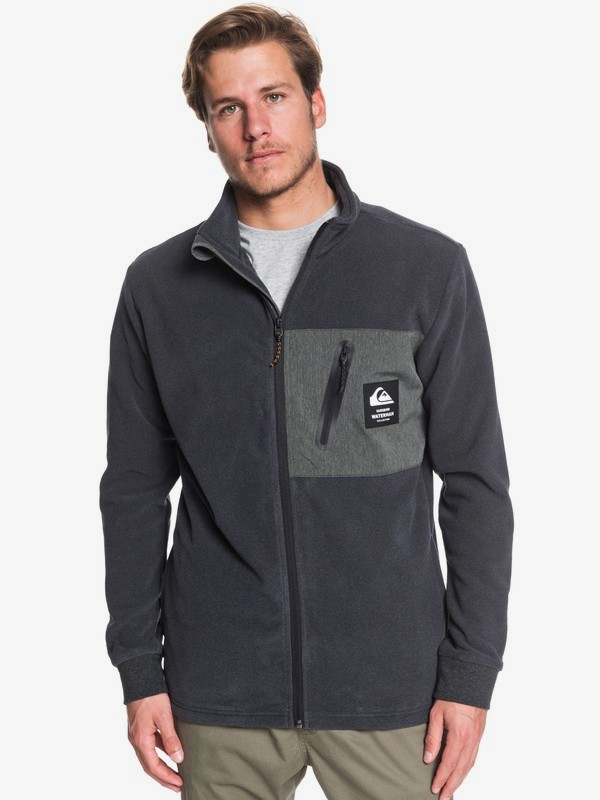 quiksilver, Waterman Portview - Fleece mit Stehkragen und Reißverschluss für Männer, RAVEN (ksq0) 0 Waterman Portview - Fleece mit Stehkragen und Reißverschluss für Männer Schwarz EQMFT03043 Quiksilver