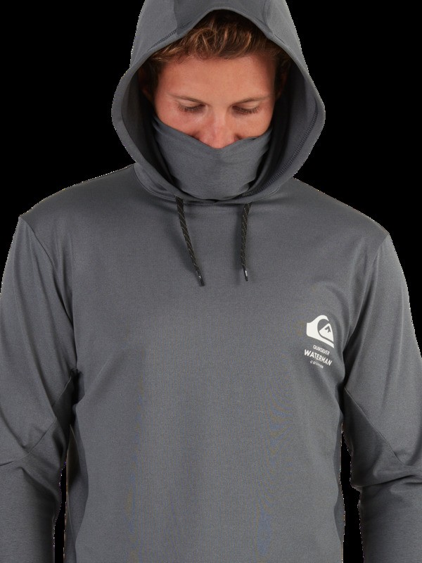 Mens Waterman Angler Hooded Long Sleeve Surf T-Shirt | Quiksilver