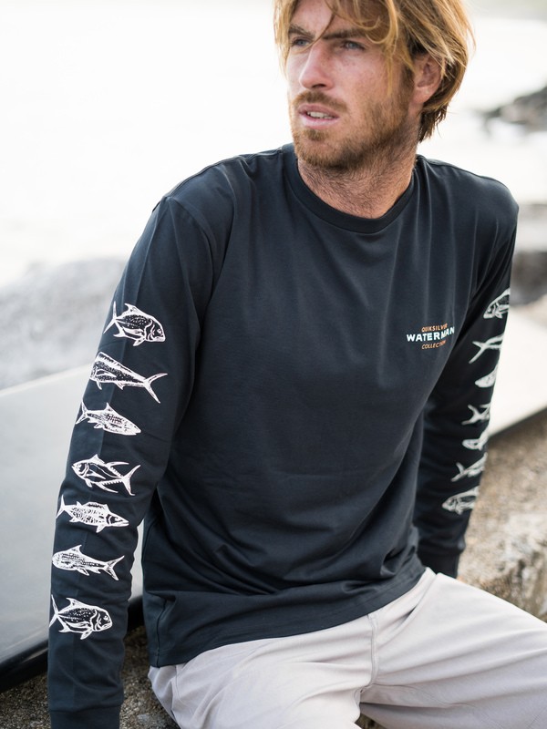 quiksilver, Waterman Aztec Fish - Camiseta de Manga Larga para Hombre, BLACK (kvj0) 0 Waterman Aztec Fish - Camiseta de Manga Larga para Hombre Negro EQMZT03153 Quiksilver