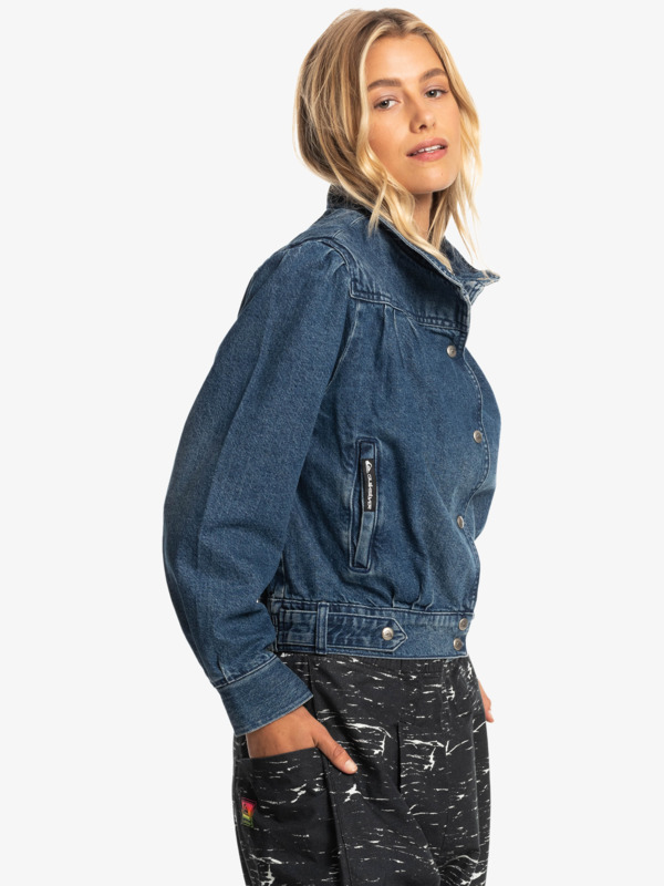 Quiksilver x Stranger Things The Nancy 2022 - Vintage Style Denim Jacket for Women  EQWJK03076