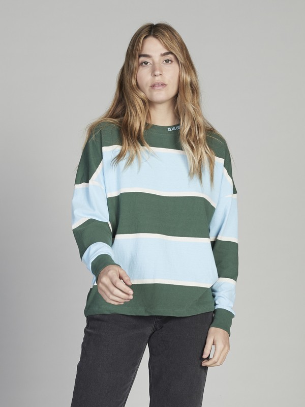 quiksilver, Quiksilver Womens - Camiseta de Manga Larga para Mujer, GARDEN TOPIARY HER LS STRIPPY (grt3) 0 Quiksilver Womens - Camiseta de Manga Larga para Mujer Verde EQWKT03014 Quiksilver