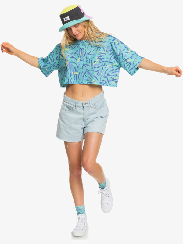 Mysterious Waves - Cropped T-Shirt for Women  EQWKT03148