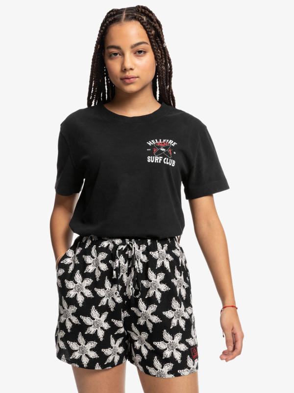 Quiksilver x Stranger Things Upside Down 2022 - Viscose Shorts for Women  EQWNS03083