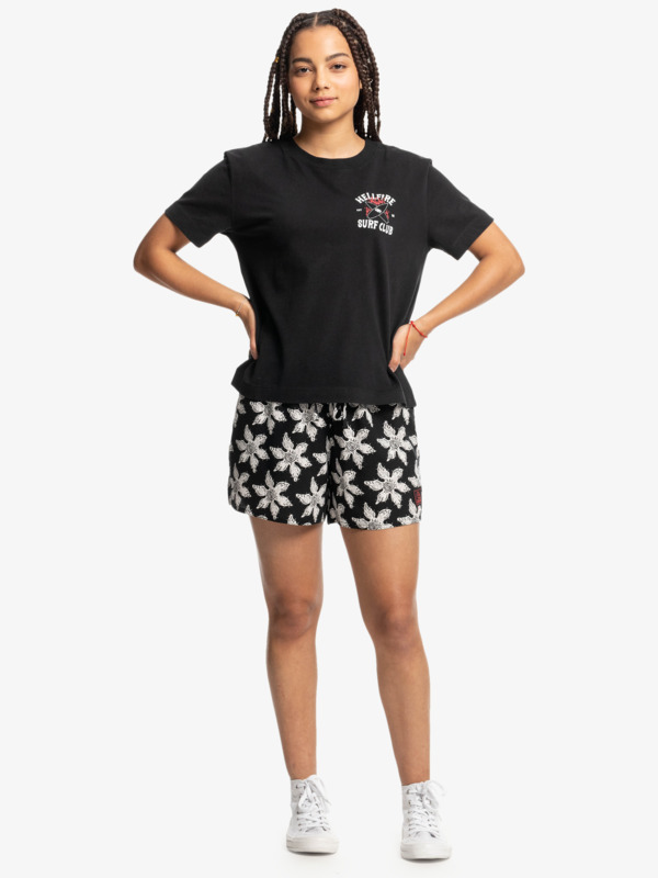Quiksilver x Stranger Things Upside Down 2022 - Viscose Shorts for Women  EQWNS03083