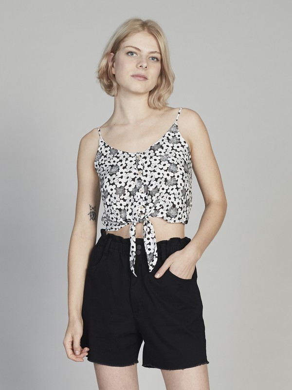 quiksilver, Quiksilver Womens- Riemchen-Top mit Cropped Fit und Knopfleiste für Frauen, GARDENIA SUNDAY MORNING (wby6) 0 Quiksilver Womens- Riemchen-Top mit Cropped Fit und Knopfleiste für Frauen Weiss EQWWT03007 Quiksilver