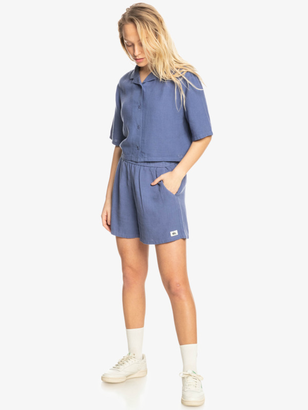 Happy Camper - Cropped Short Sleeve Shirt for Women EQWWT03112
