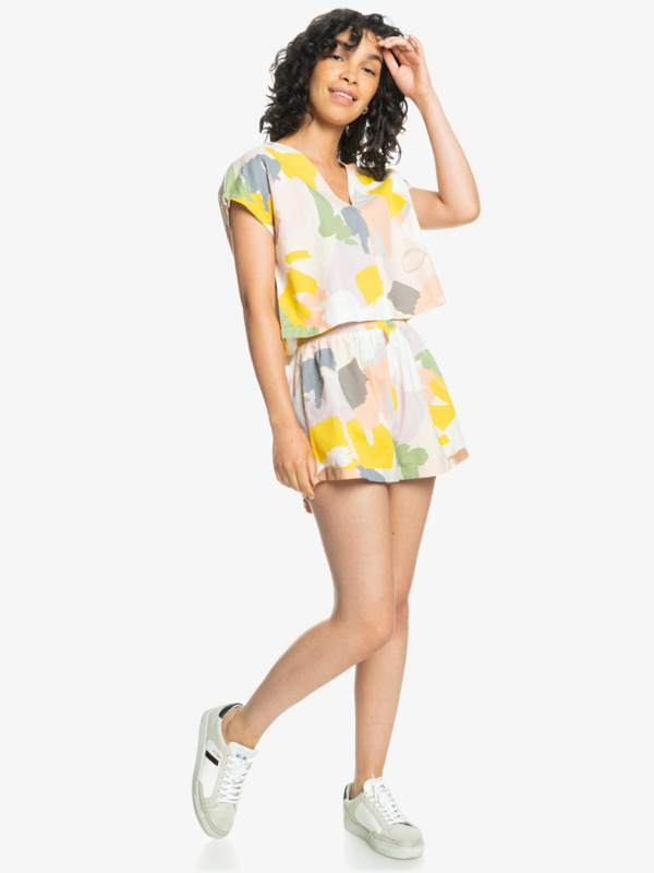 Vacay - Short Sleeve Cropped Blouse for Women  EQWWT03119