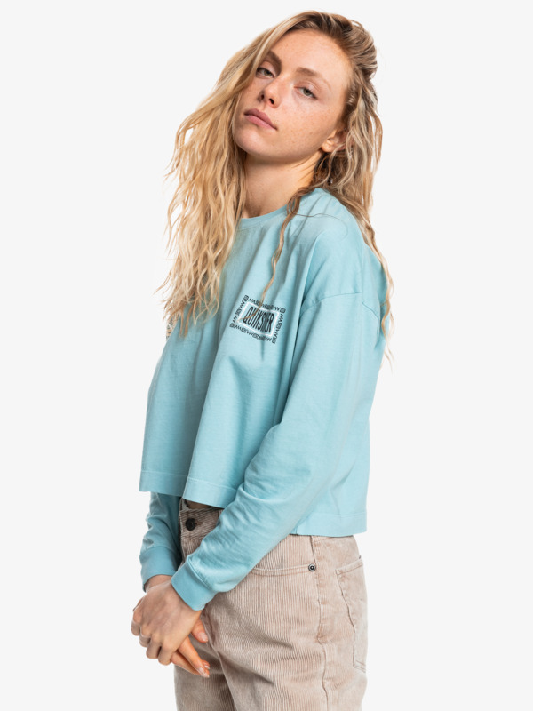Quiksilver Womens Oversized Crop - Organic Long Sleeve T-Shirt for Women  EQWZT03045