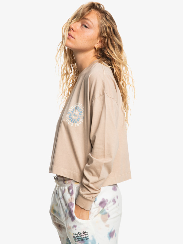 Quiksilver Womens Oversized Crop - Organic Long Sleeve T-Shirt for Women  EQWZT03045