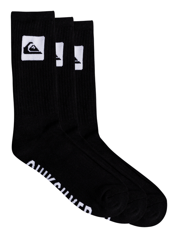 quiksilver, 3 Pack - Crew Socks, BLACK (kvj0) 0 3 Pack - Crew Socks Black EQYAA03669 Quiksilver