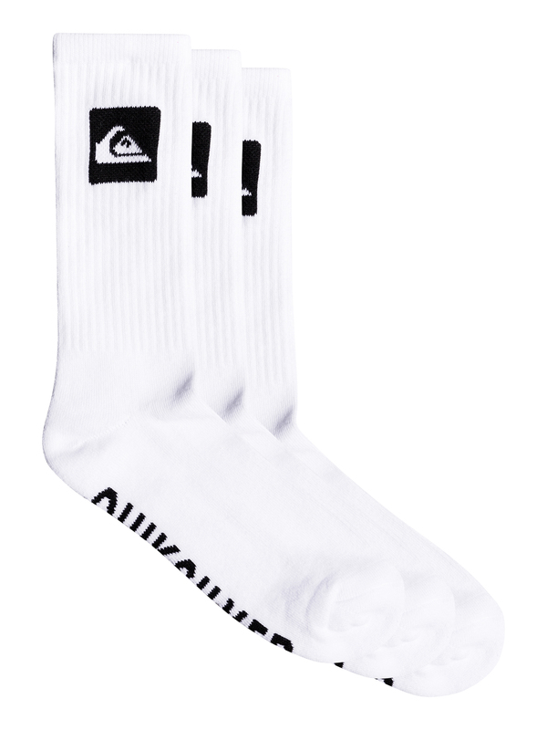 quiksilver, 3 Pack - Crew Socks, WHITE (wbb0) 0 3 Pack - Crew Socks White EQYAA03669 Quiksilver
