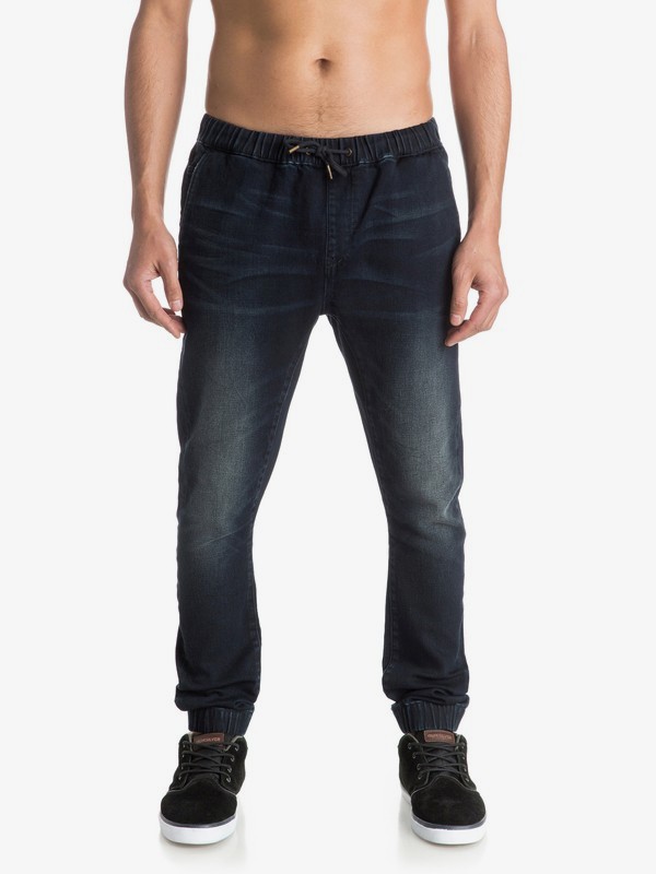 dark denim joggers