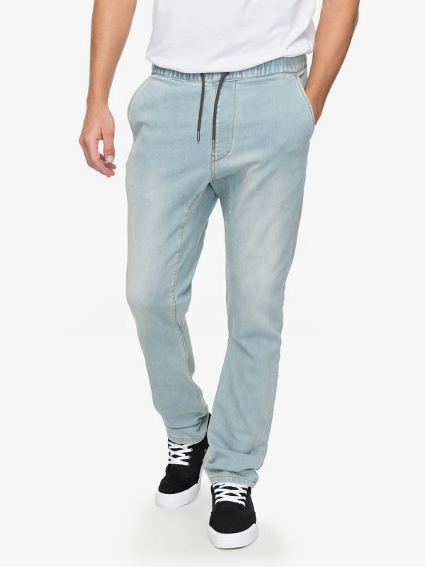 Fonic Bleached Denim Joggers for Men Quiksilver