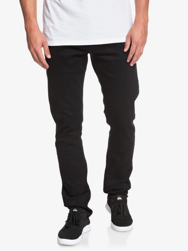quiksilver, Distorsion Black Black - Vaquero de Corte Ajustado para Hombre, BLACK BLACK (kvj0) 0 Distorsion Black Black - Vaquero de Corte Ajustado para Hombre Negro EQYDP03386 Quiksilver