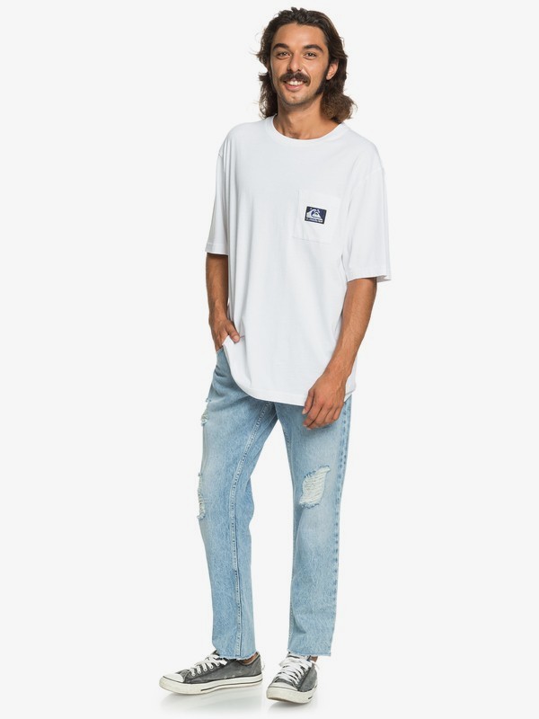 High Water Blue Rip High Water Fit Jeans for Men Quiksilver