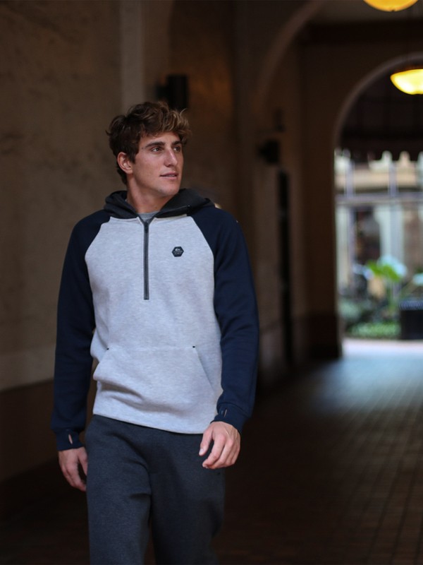 quiksilver, Adapt - Sudadera Reforzada con Media Cremallera y Capucha para Hombre, LIGHT GREY HEATHER (sjsh) 0 Adapt - Sudadera Reforzada con Media Cremallera y Capucha para Hombre Gris EQYFT03992 Quiksilver