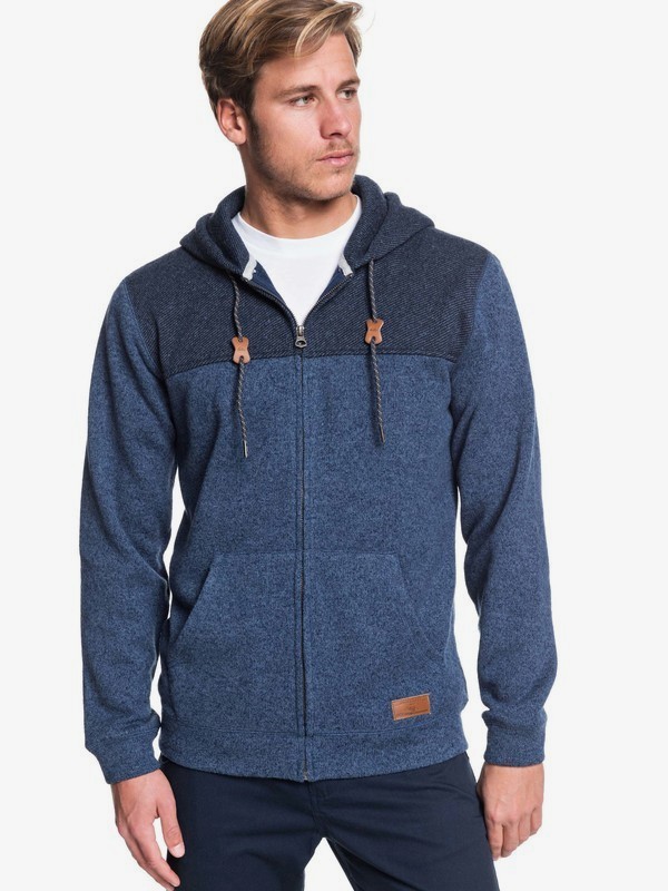 quiksilver, Keller Block - Sudadera con Capucha e Interior de Polar para Hombre, BLUE NIGHTS HEATHER (bsth) 0 Keller Block - Sudadera con Capucha e Interior de Polar para Hombre Azul EQYFT04013 Quiksilver
