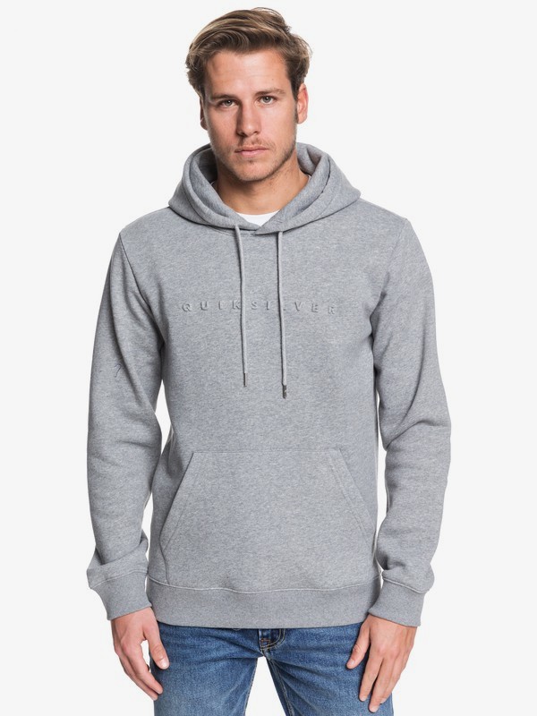 quiksilver, Emboss - Sudadera con Capucha para Hombre, MEDIUM GREY HEATHER (kpvh) 0 Emboss - Sudadera con Capucha para Hombre Negro EQYFT04024 Quiksilver
