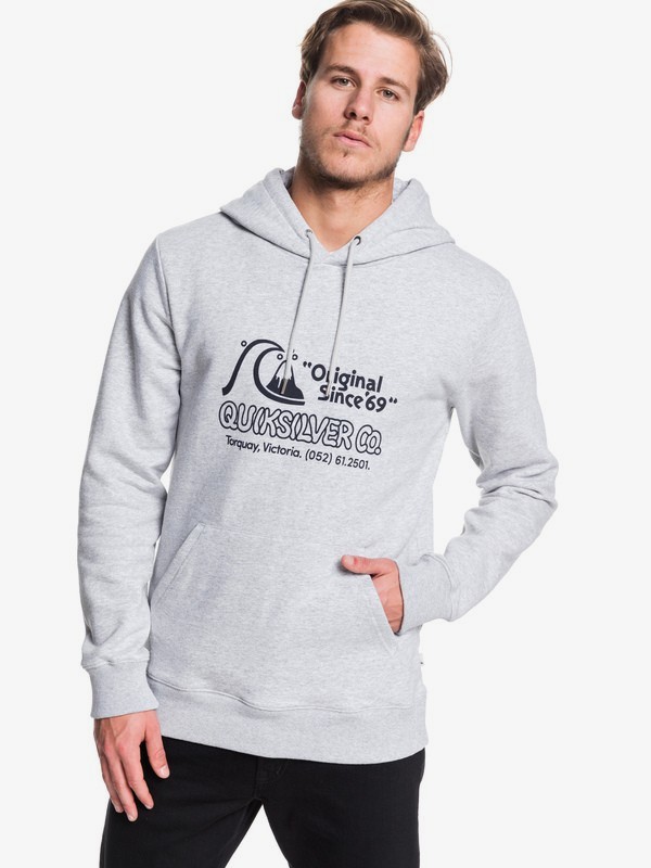 quiksilver, Inside Lines - Sudadera con Capucha para Hombre, ATHLETIC HEATHER (sgrh) 0 Inside Lines - Sudadera con Capucha para Hombre Gris EQYFT04046 Quiksilver