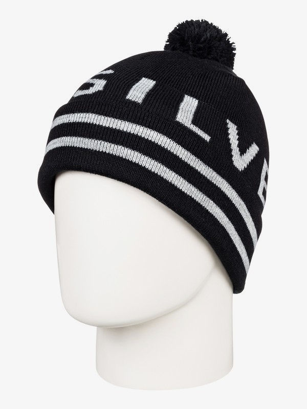 quiksilver, Summit - Gorro con Pompón para Hombre, BLACK (kvj0) 0 Summit - Gorro con Pompón para Hombre Negro EQYHA03190 Quiksilver