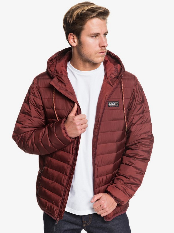 quiksilver, Scaly - Chaqueta Acolchada con Capucha para Hombre, ANDORA (rsd0) 0 Scaly - Chaqueta Acolchada con Capucha para Hombre Rojo EQYJK03504 Quiksilver