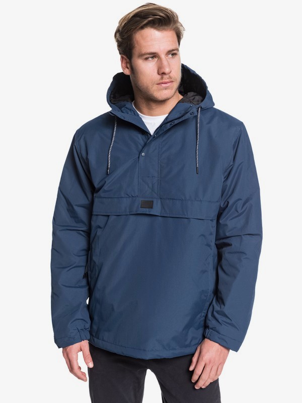 quiksilver, Tazawa - Hooded Water-Resistant Anorak for Men, MOONLIT OCEAN (byk0) 0 Tazawa - Hooded Water-Resistant Anorak for Men Blue EQYJK03506 Quiksilver