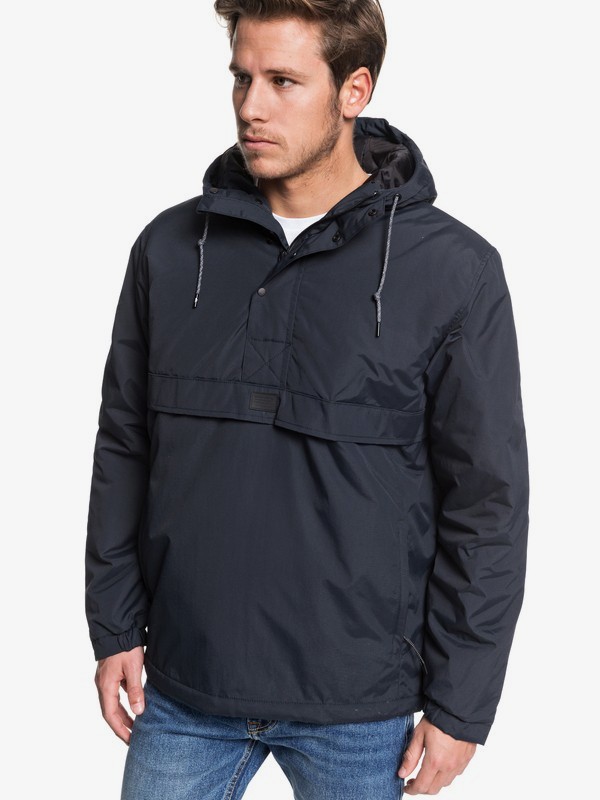 quiksilver, Tazawa - Hooded Water-Resistant Anorak for Men, BLACK (kvj0) 0 Tazawa - Hooded Water-Resistant Anorak for Men Black EQYJK03506 Quiksilver