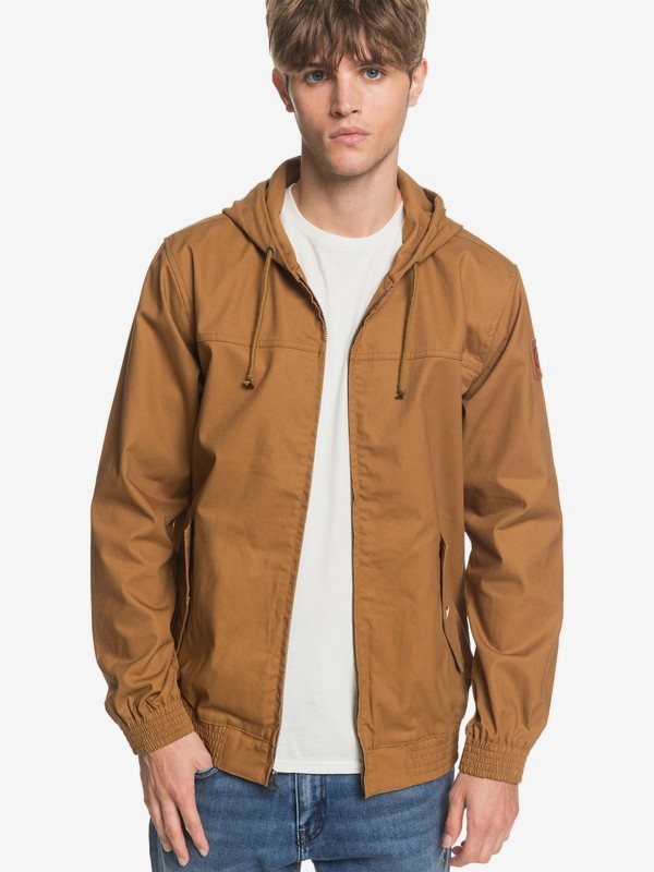 Brooks Unlined Hooded Canvas Jacket Quiksilver
