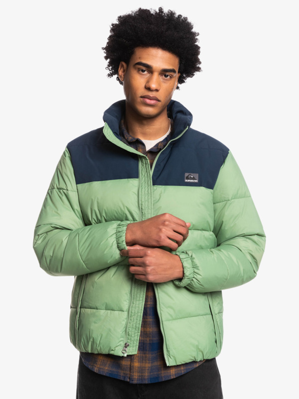 Wolf Shoulder - Colourblock Puffer Jacket for Men  EQYJK03899
