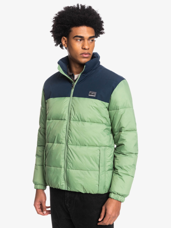 Wolf Shoulder - Colourblock Puffer Jacket for Men  EQYJK03899