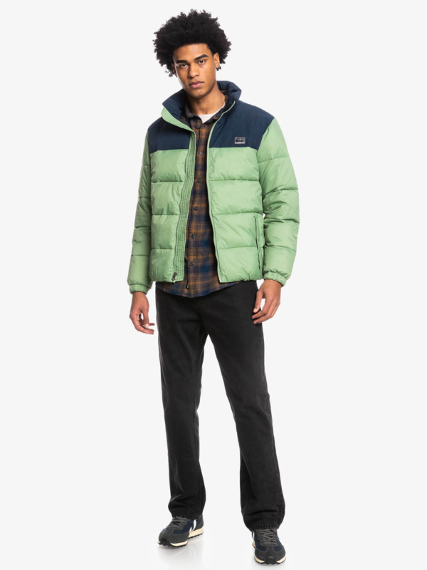 Wolf Shoulder - Colourblock Puffer Jacket for Men  EQYJK03899