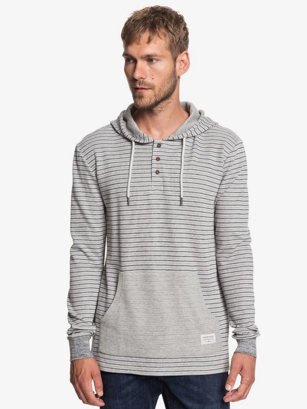 quiksilver, Stare Me Under - Jersey con Capucha para Hombre, LGH STRIPE (sjs3) 0 Stare Me Under - Jersey con Capucha para Hombre Gris EQYKT03866 Quiksilver