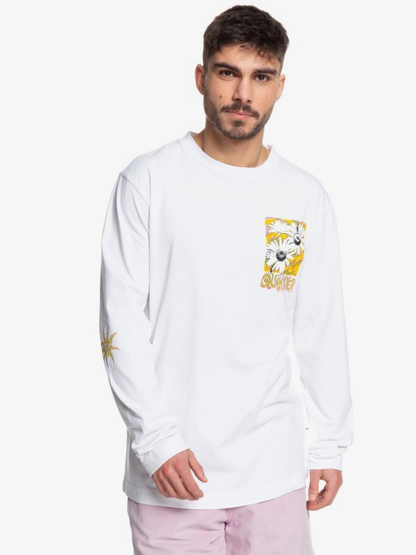 quiksilver, Positive Vibrations - Camiseta de Manga Larga para Hombre, WHITE (wbb0) 0 Positive Vibrations - Camiseta de Manga Larga para Hombre Blanco EQYKT03955 Quiksilver