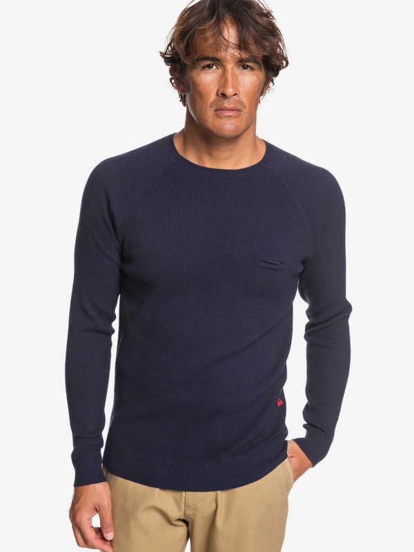 quiksilver, Boudigau - Jersey Cerrado para Hombre, NAVY BLAZER (byj0) 0 Boudigau - Jersey Cerrado para Hombre Azul EQYSW03240 Quiksilver