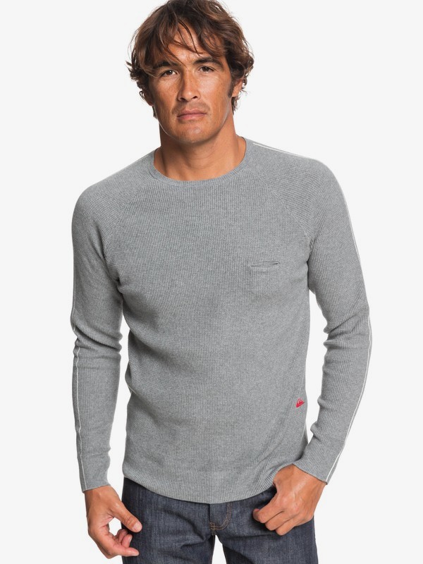 quiksilver, Boudigau - Jersey Cerrado para Hombre, GREY HEATHER (sleh) 0 Boudigau - Jersey Cerrado para Hombre Gris EQYSW03240 Quiksilver
