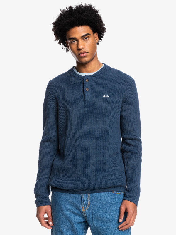 The Captains Henley Top met Lange Mouwen voor Heren Quiksilver