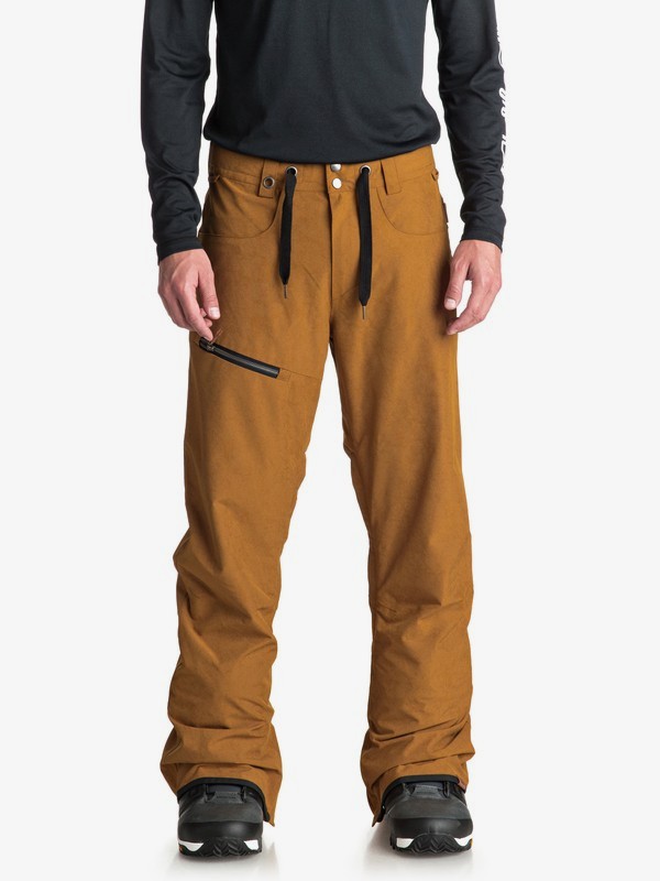 quiksilver, Forest Oak - Shell Snow Pants for Men, GOLDEN BROWN (cpd0) 0 Forest Oak - Shell Snow Pants for Men Brown EQYTP03084 Quiksilver