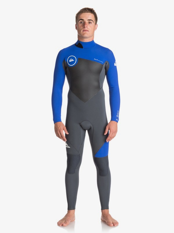quiksilver, 3/2mm Syncro Series - Back Zip GBS Wetsuit for Men, GUN METAL/ HV ROYAL/ WHITE (xkpw) 0 3/2mm Syncro Series - Back Zip GBS Wetsuit for Men Black EQYW103037 Quiksilver